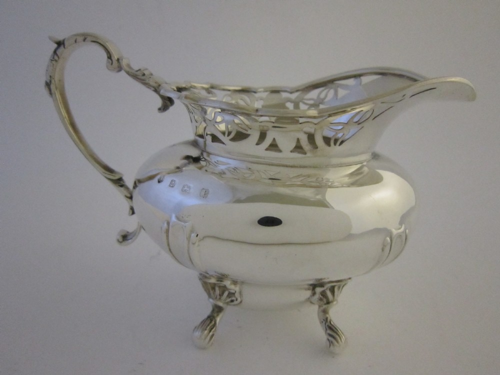 Antique George V Sterling silver 5 piece tea set on tray View XXII