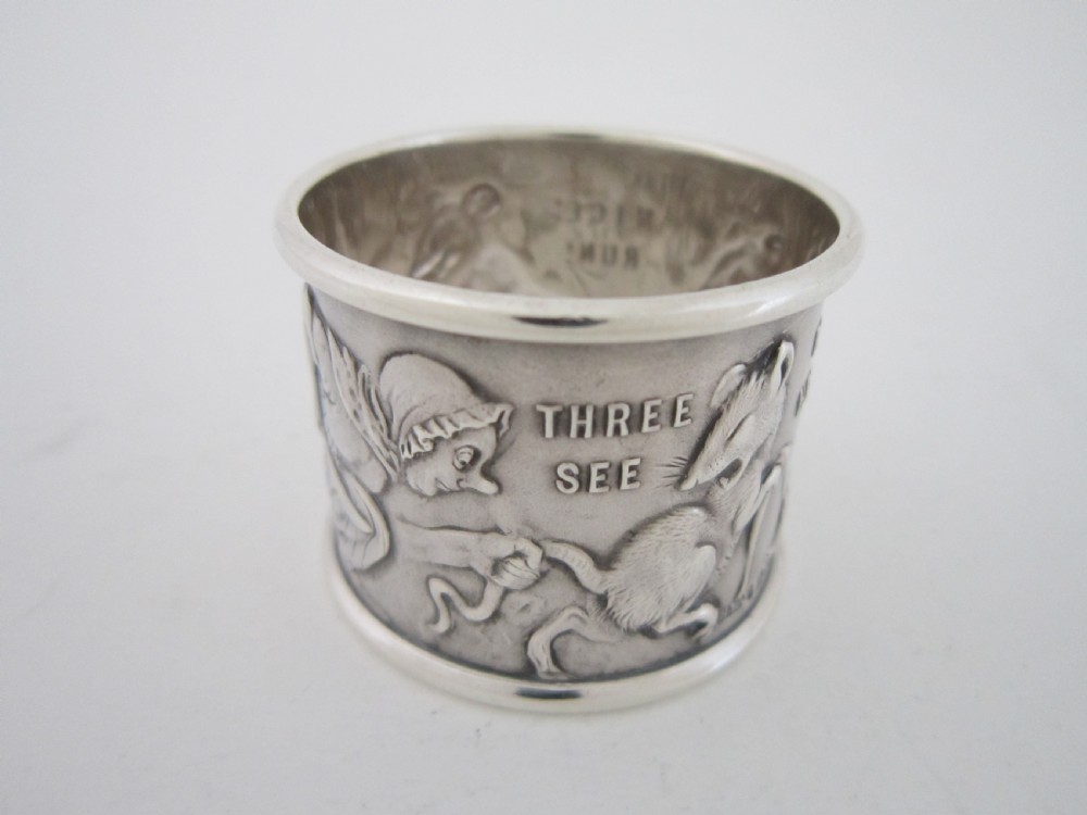 Antique George V Sterling silver napkin ring