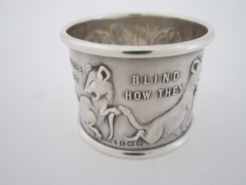 Antique George V Sterling silver napkin ring View II