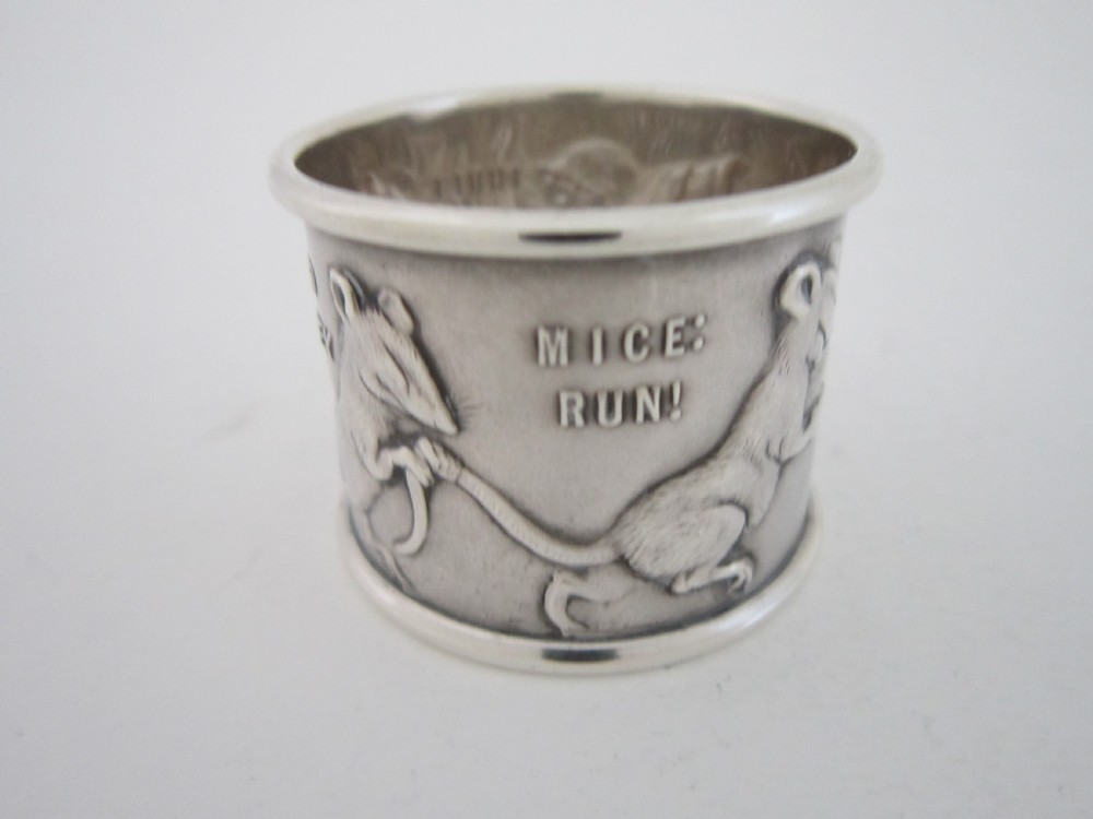 Antique George V Sterling silver napkin ring View III