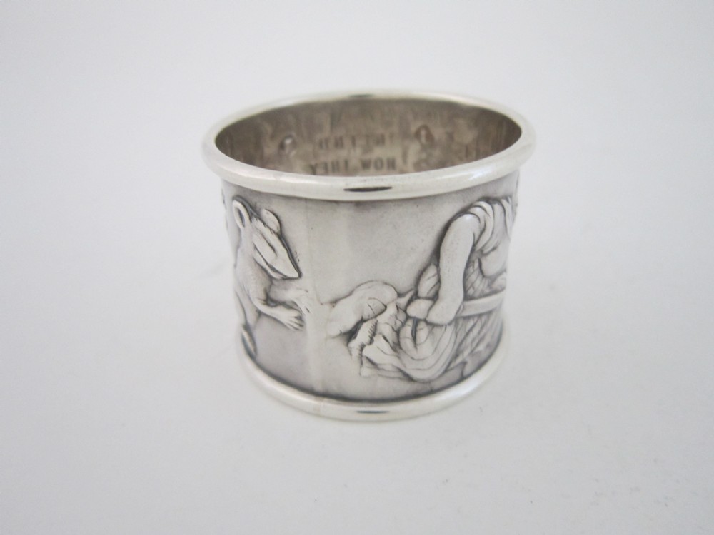 Antique George V Sterling silver napkin ring View IV