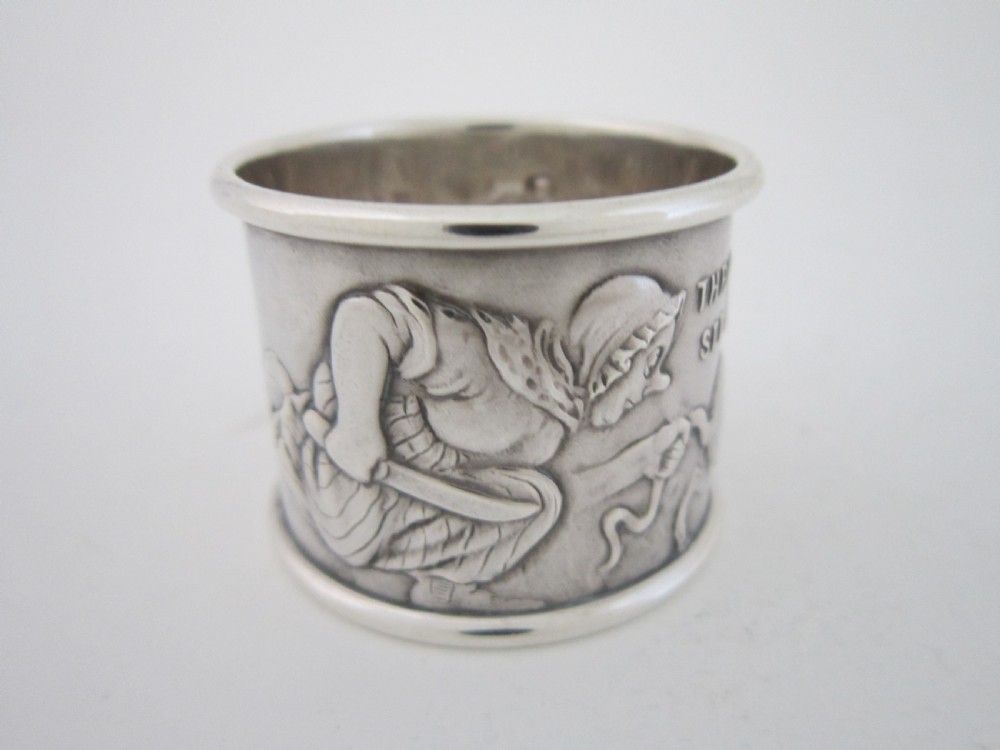 Antique George V Sterling silver napkin ring View V