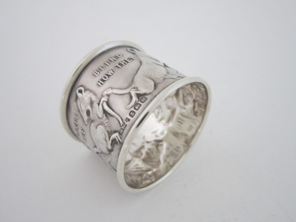 Antique George V Sterling silver napkin ring View VI