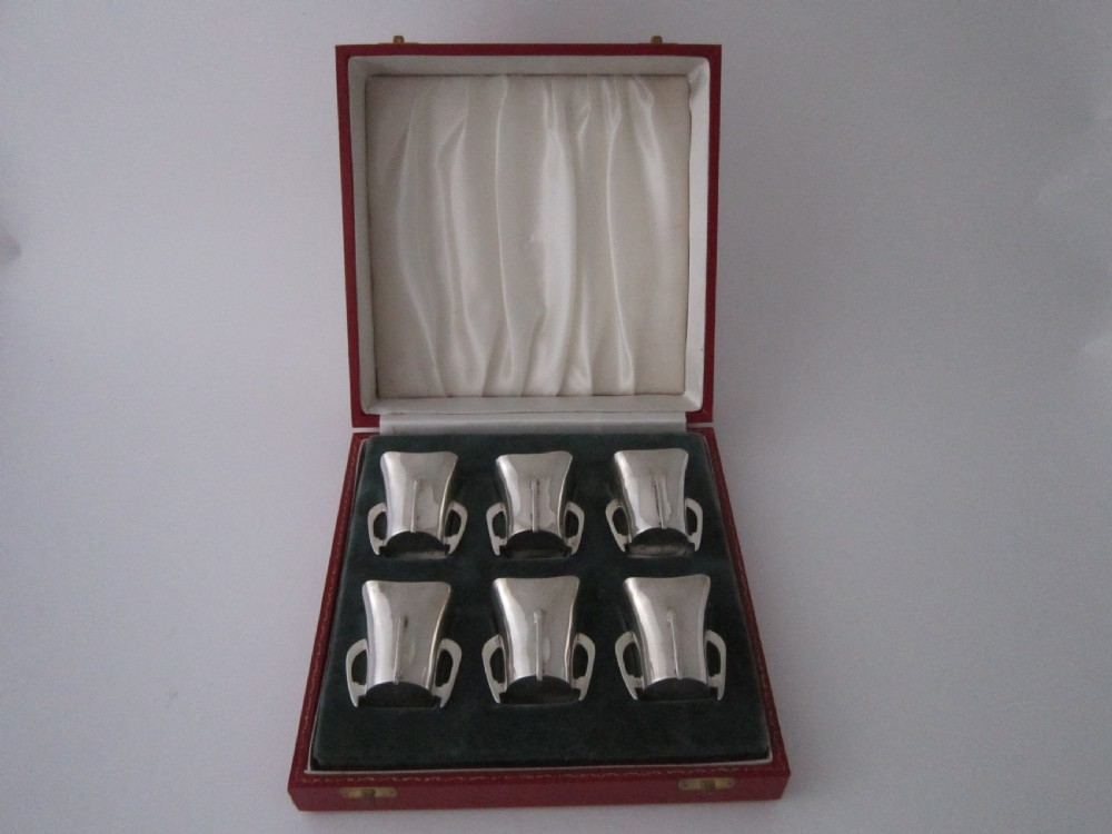 Six Irish Antique Sterling silver liqueur tots