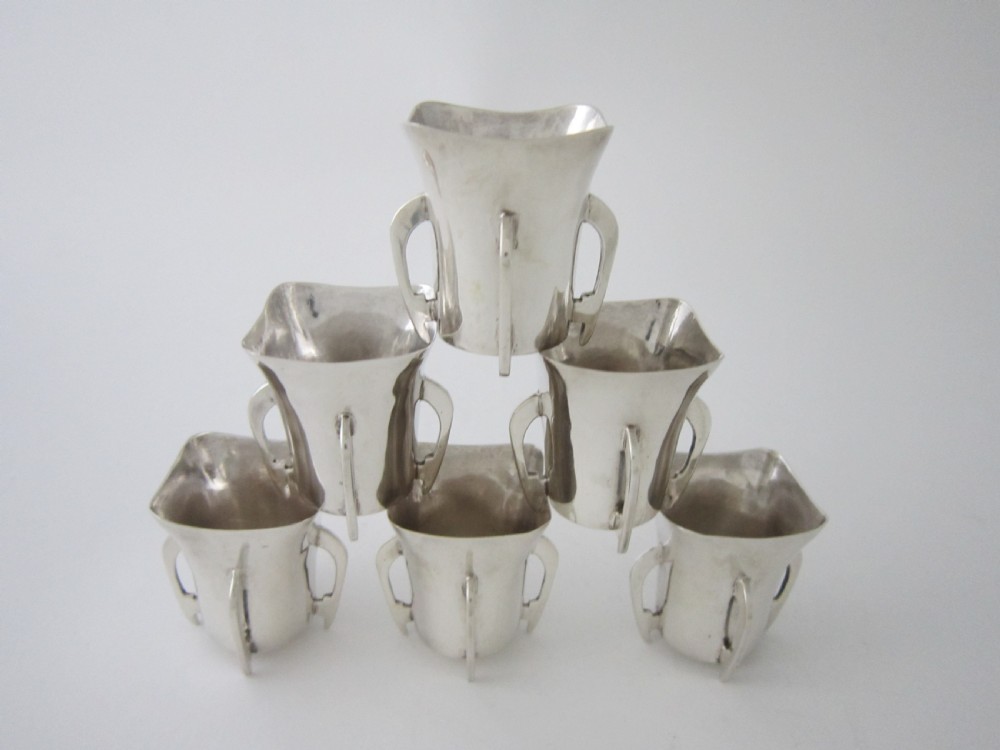 Six Irish Antique Sterling silver liqueur tots View III