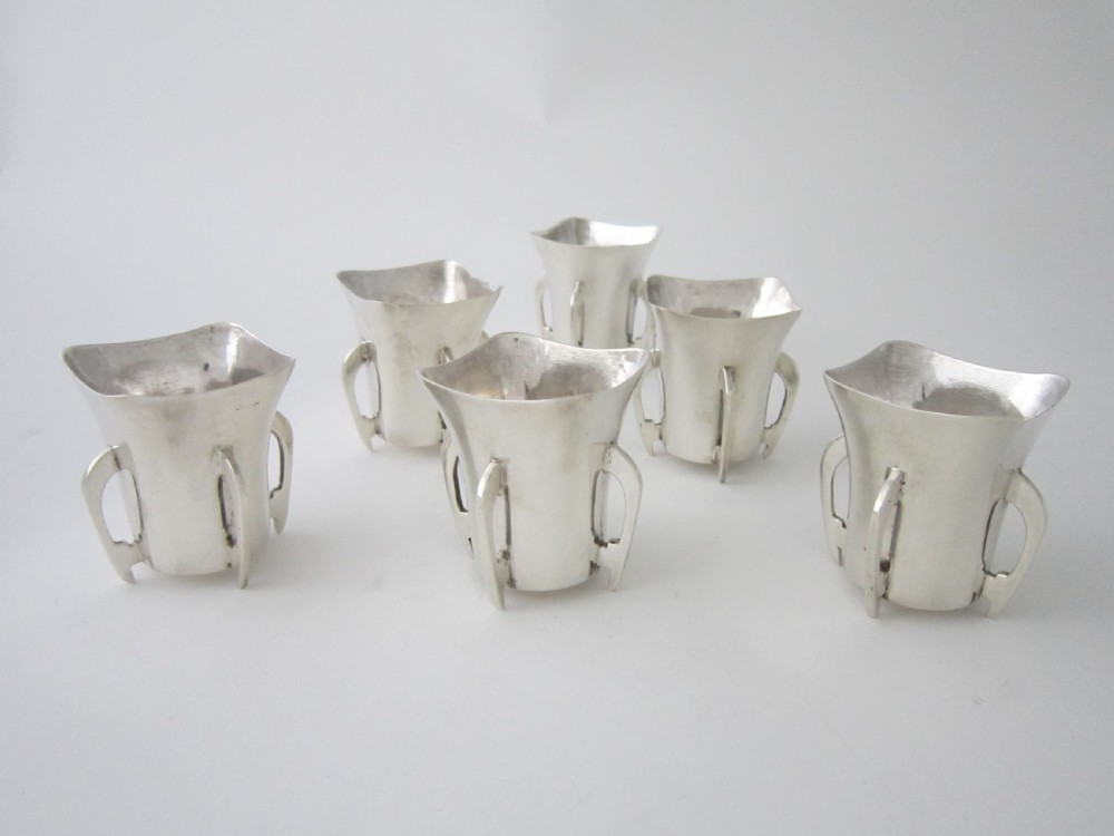 Six Irish Antique Sterling silver liqueur tots View VII