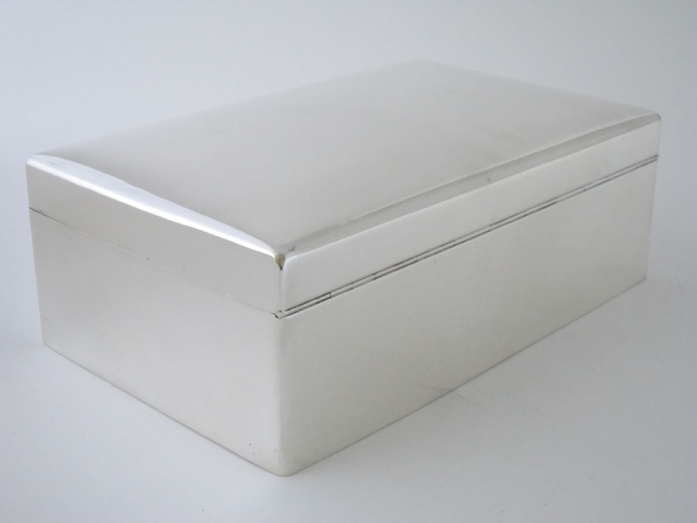 Large Antique George V Sterling silver cigar box  View III