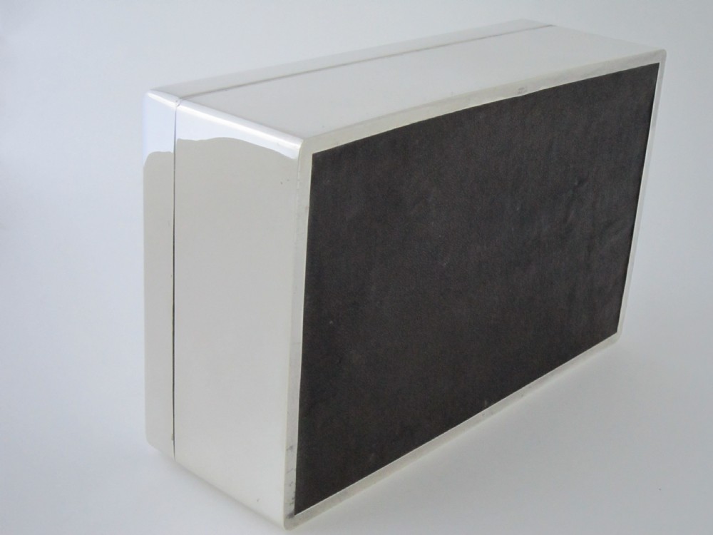 Large Antique George V Sterling silver cigar box  View VI