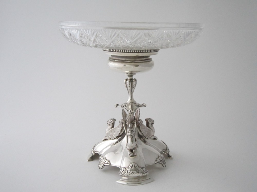 Antique Victorian Sterling silver and glass centrepiece View II