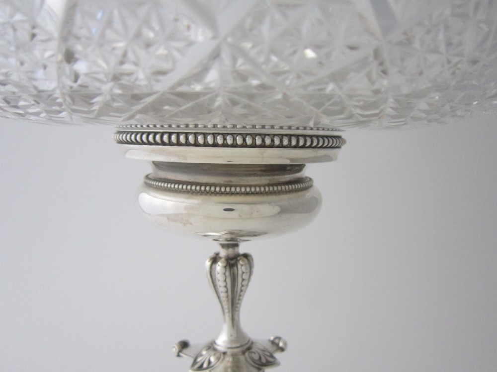 Antique Victorian Sterling silver and glass centrepiece View III