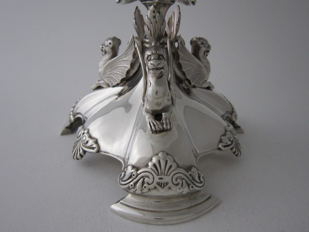 Antique Victorian Sterling silver and glass centrepiece View V