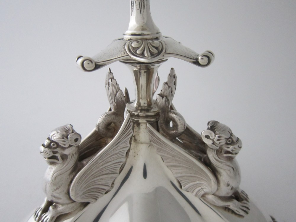 Antique Victorian Sterling silver and glass centrepiece View VII