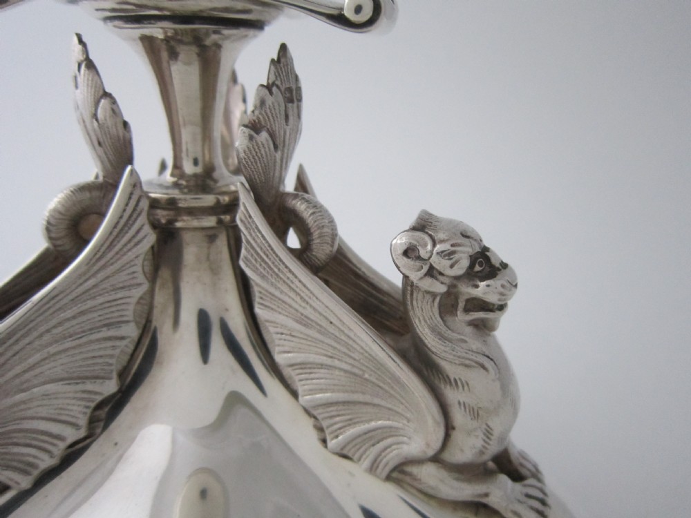 Antique Victorian Sterling silver and glass centrepiece View XI
