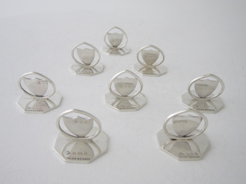 A set of eight Antique Edwardian Sterling silver menu/place card holders View VI