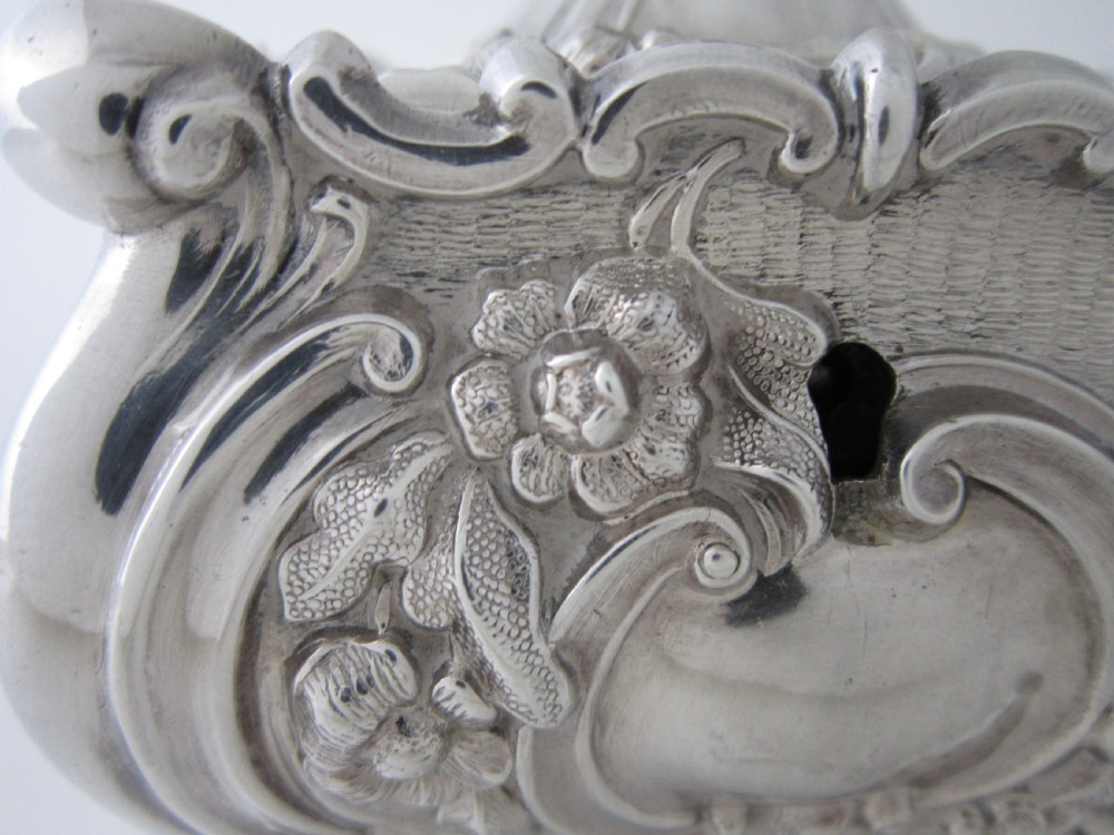 Antique Victorian Sterling silver locking tea caddy View X