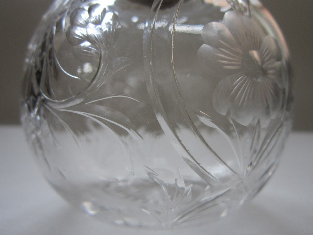 Antique George V Sterling silver and glass scent bottles View X