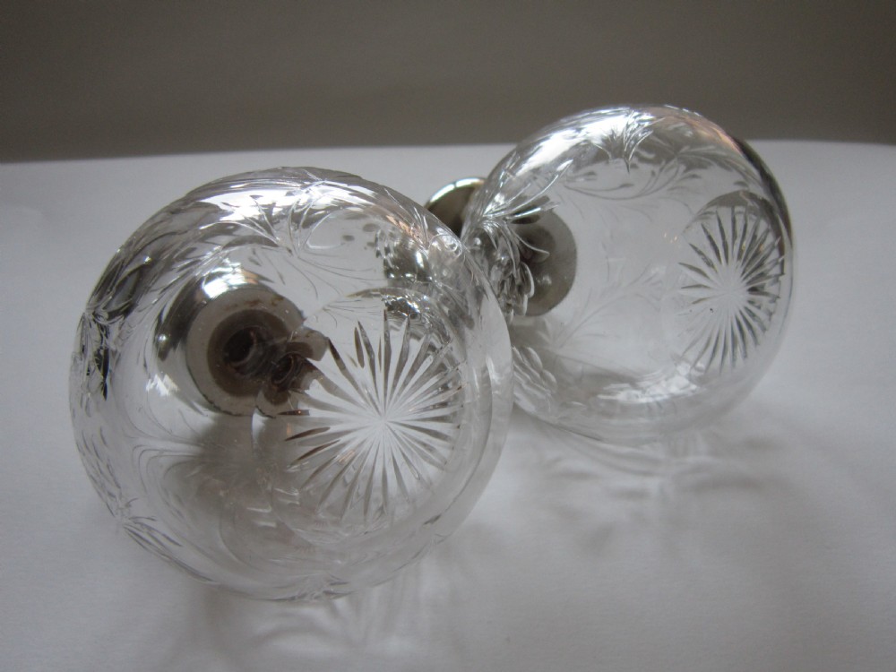 Antique George V Sterling silver and glass scent bottles View XI