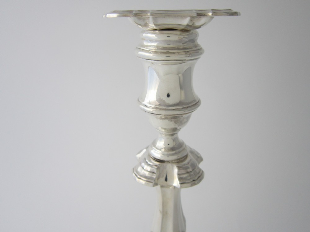 Set of four Antique George v Sterling silver candlesticks View VII