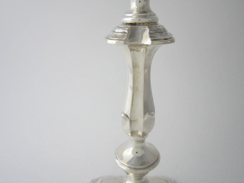 Set of four Antique George v Sterling silver candlesticks View VIII