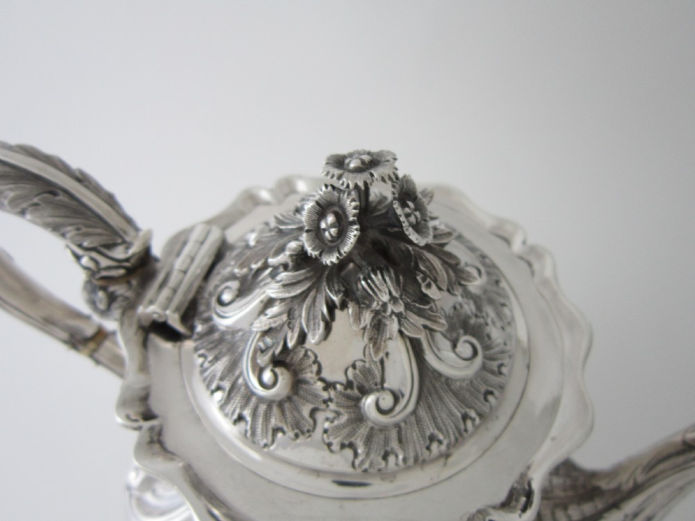 Antique Victorian Sterling silver four piece tea and coffee set View IV