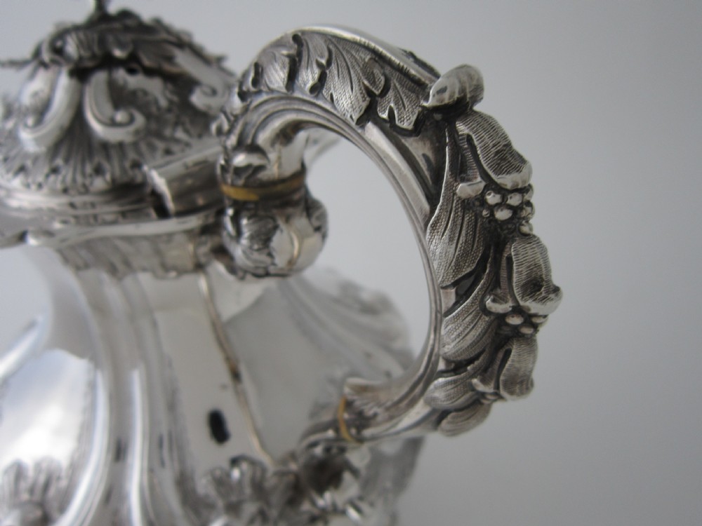 Antique Victorian Sterling silver four piece tea and coffee set View V