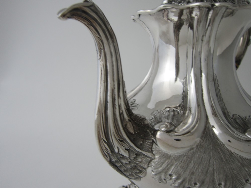Antique Victorian Sterling silver four piece tea and coffee set View VI