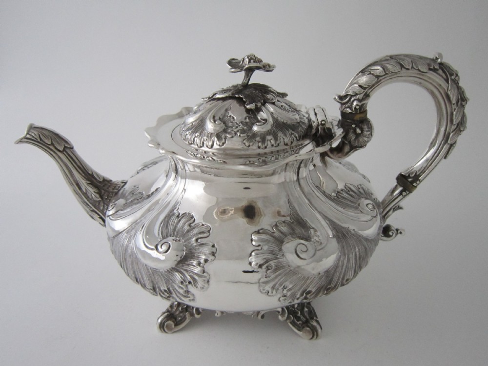Antique Victorian Sterling silver four piece tea and coffee set View VIII
