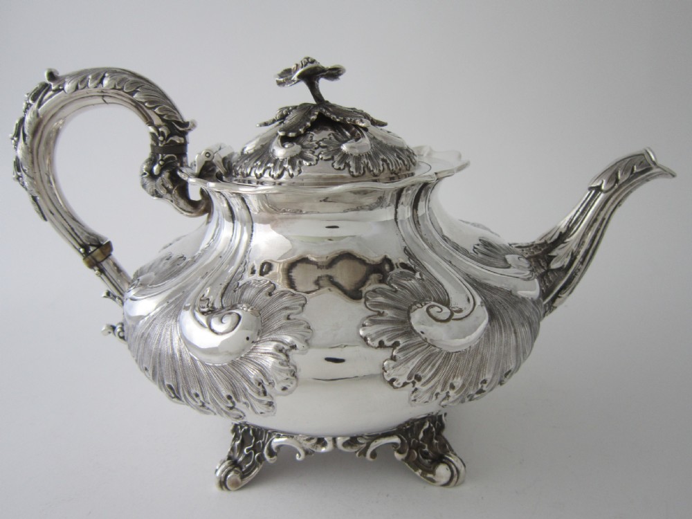 Antique Victorian Sterling silver four piece tea and coffee set View IX