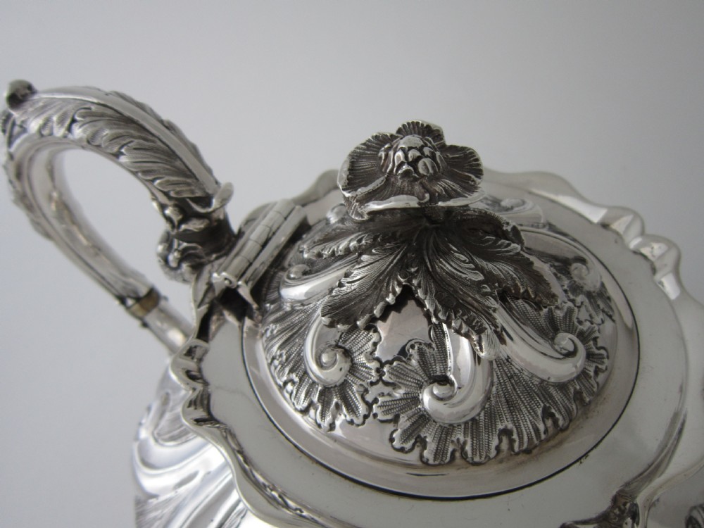 Antique Victorian Sterling silver four piece tea and coffee set View X