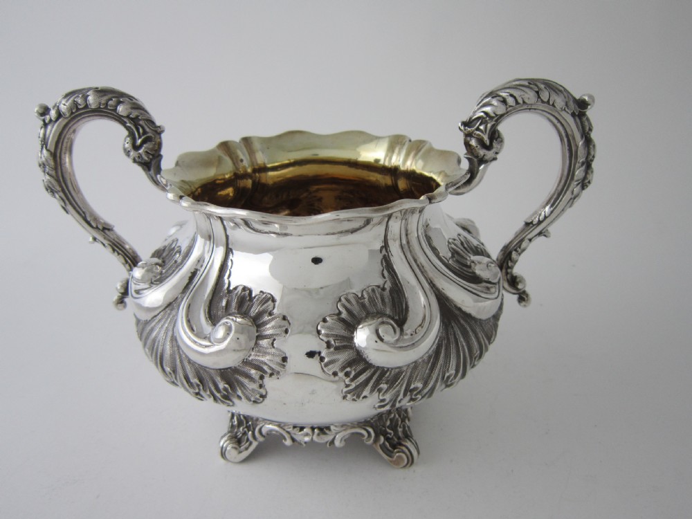 Antique Victorian Sterling silver four piece tea and coffee set View XI