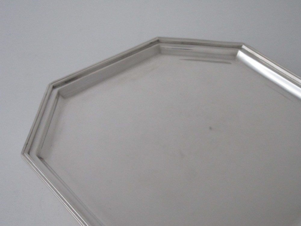 Antique George V Sterling silver salver View II