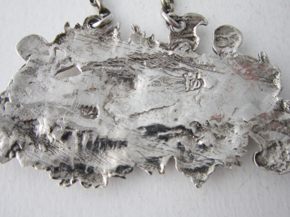 Antique George II Sterling silver Champagne wine label View VII