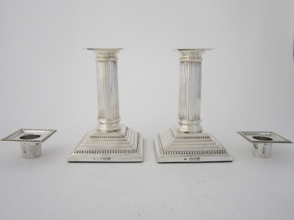 Antique Victorian Sterling silver candlesticks View III