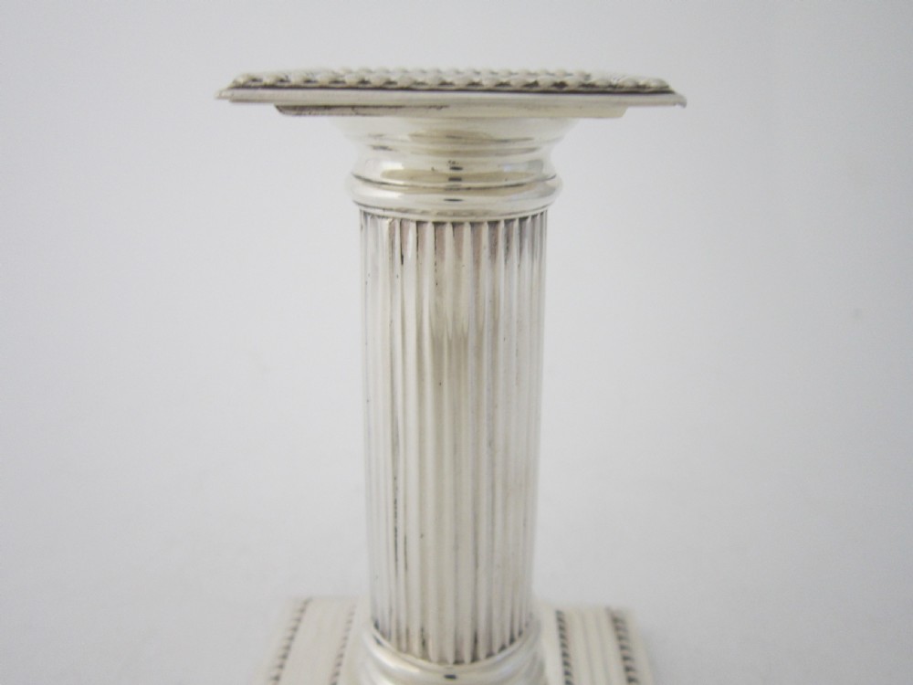 Antique Victorian Sterling silver candlesticks View V
