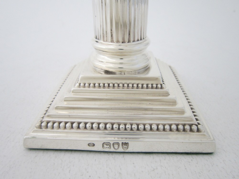 Antique Victorian Sterling silver candlesticks View VI