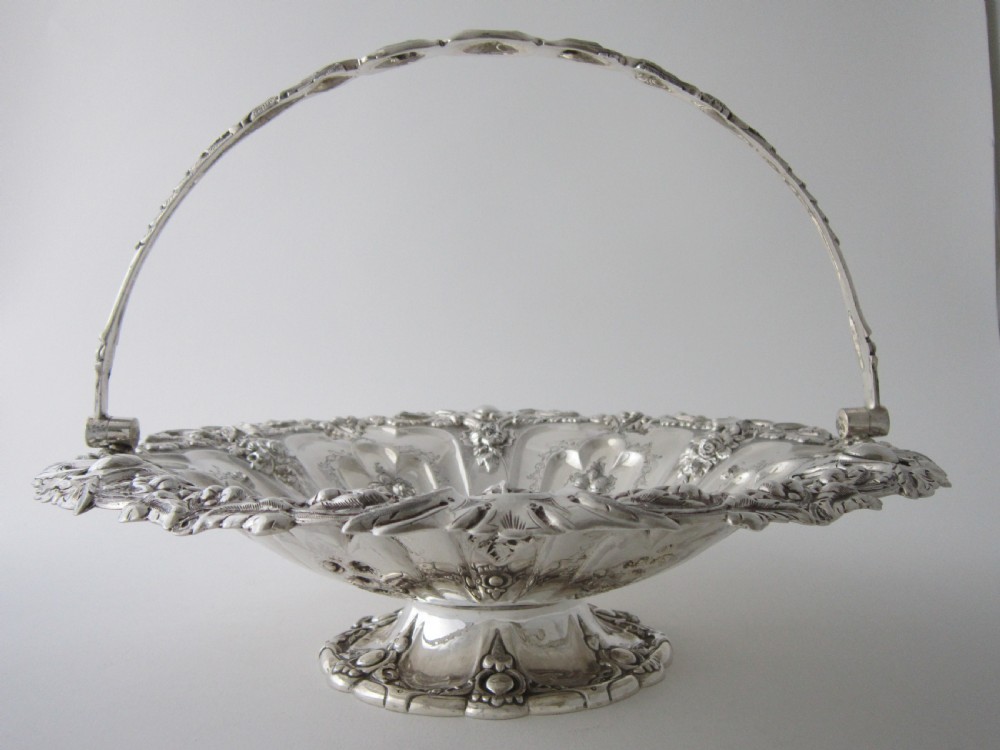 Antique Victorian Sterling Silver Basket View II