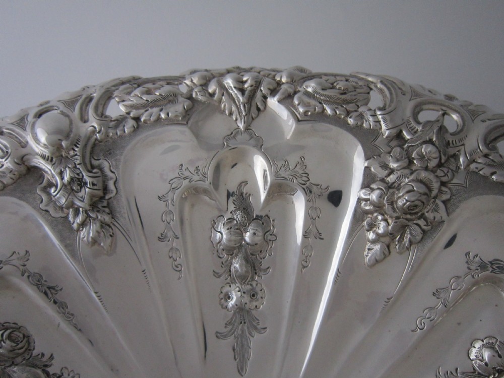 Antique Victorian Sterling Silver Basket View III