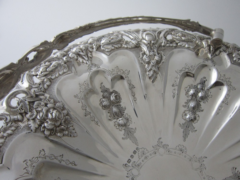 Antique Victorian Sterling Silver Basket View IV
