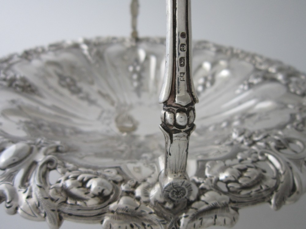 Antique Victorian Sterling Silver Basket View V
