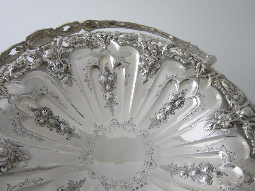 Antique Victorian Sterling Silver Basket View VIII