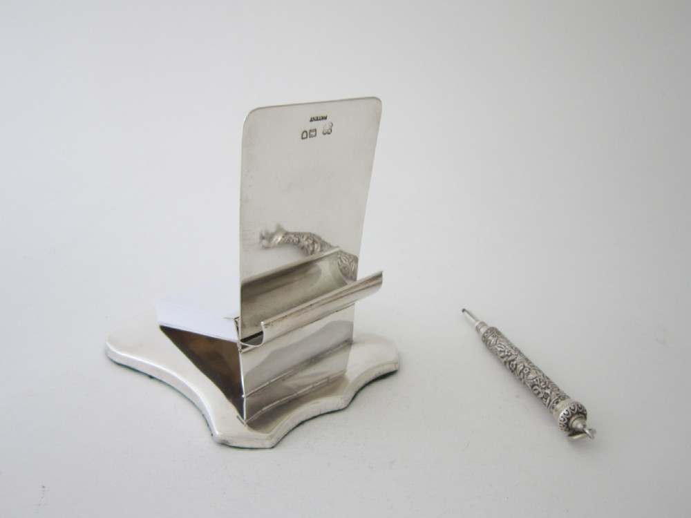 Antique Edwardian Sterling silver desk note pad View III