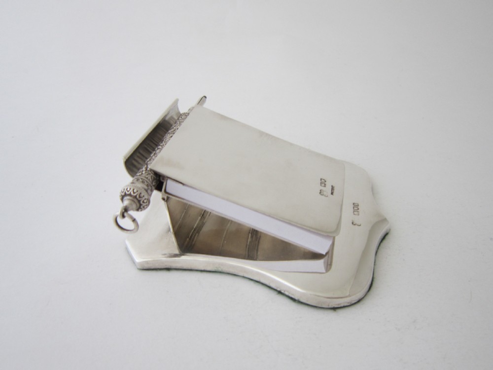 Antique Edwardian Sterling silver desk note pad View V