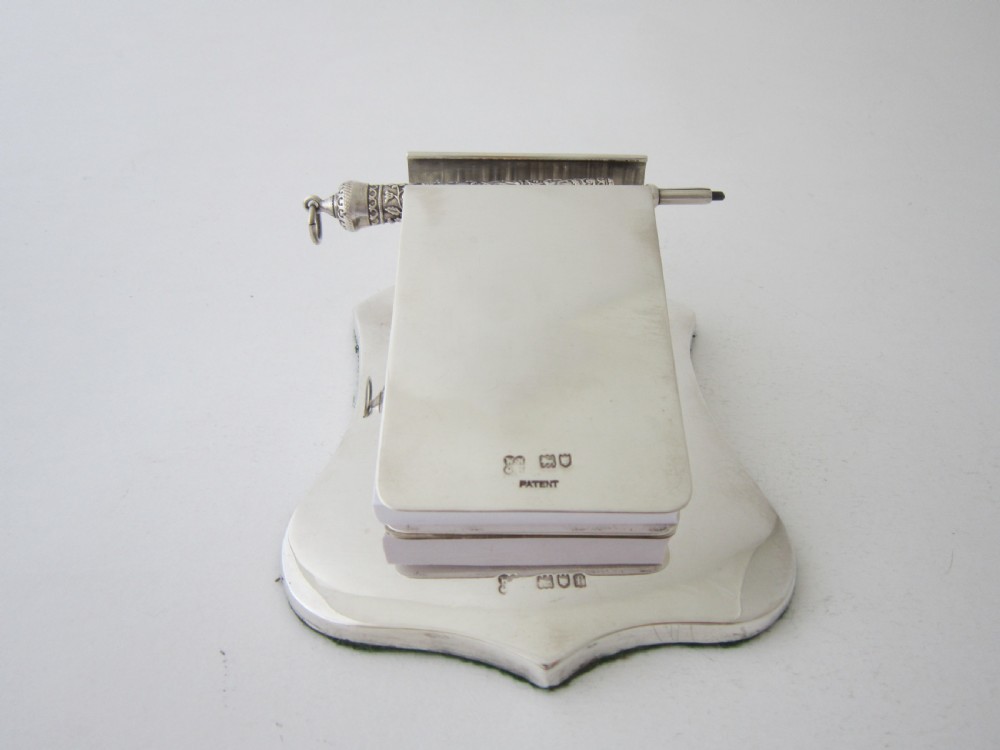 Antique Edwardian Sterling silver desk note pad View VI