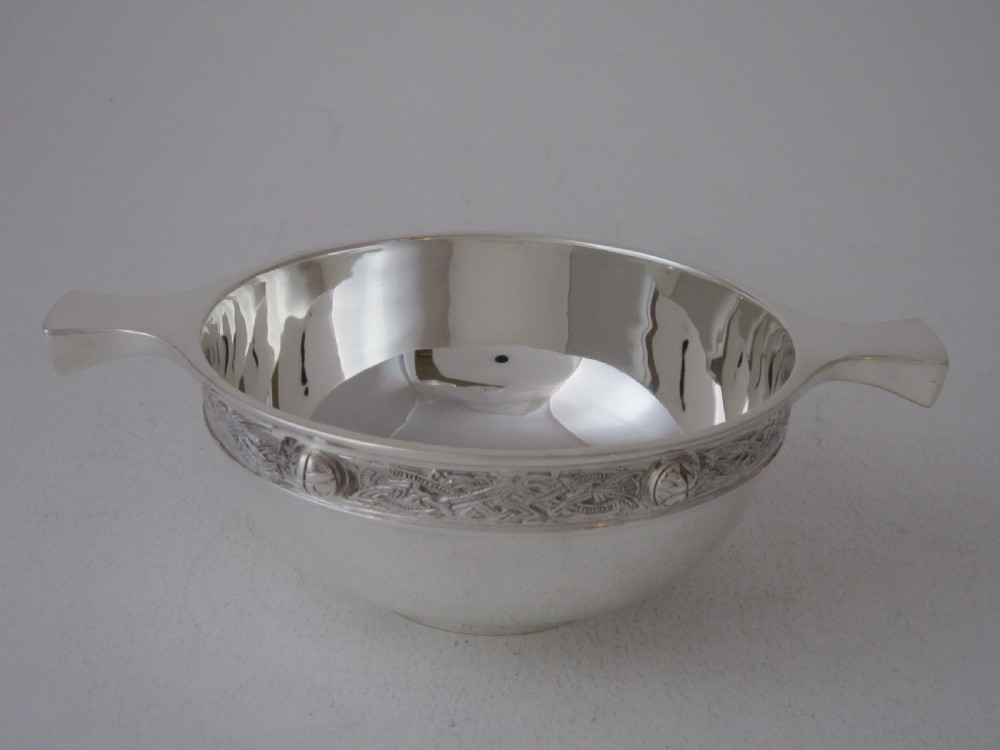 Scottish Antique George VI Sterling silver quaich  View II