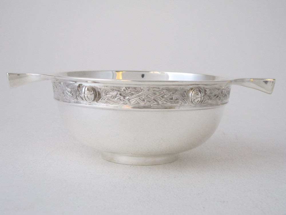 Scottish Antique George VI Sterling silver quaich  View IV