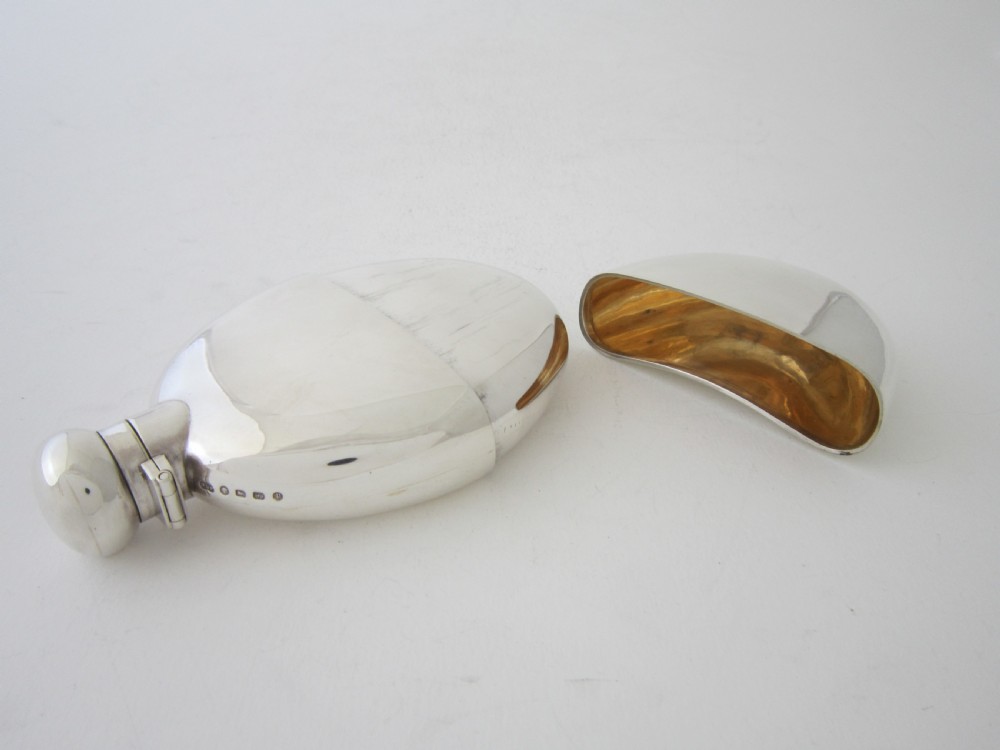 Antique Victorian Sterling silver hip flask View II