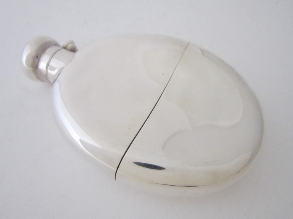 Antique Victorian Sterling silver hip flask View III