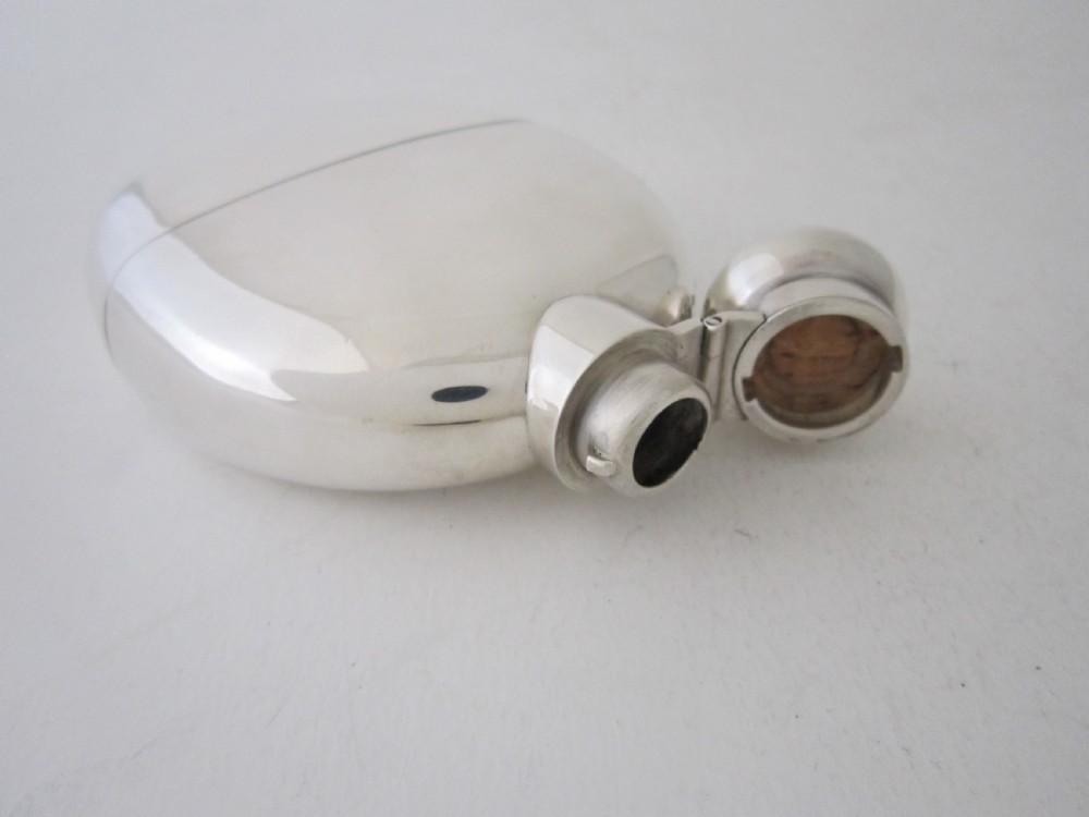 Antique Victorian Sterling silver hip flask View IV