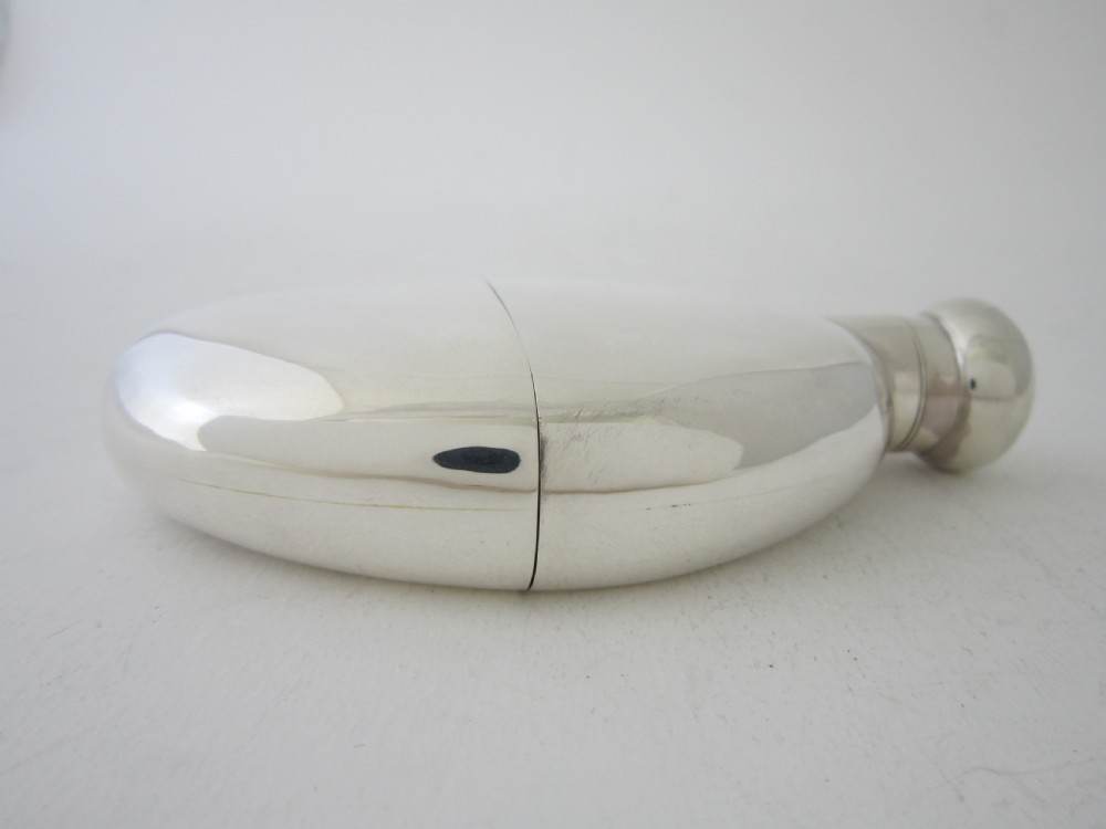 Antique Victorian Sterling silver hip flask View VII