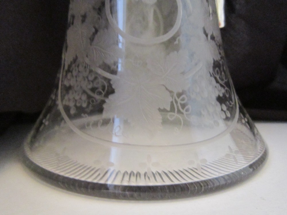 Antique Victorian Sterling silver and etched glass claret jug View X
